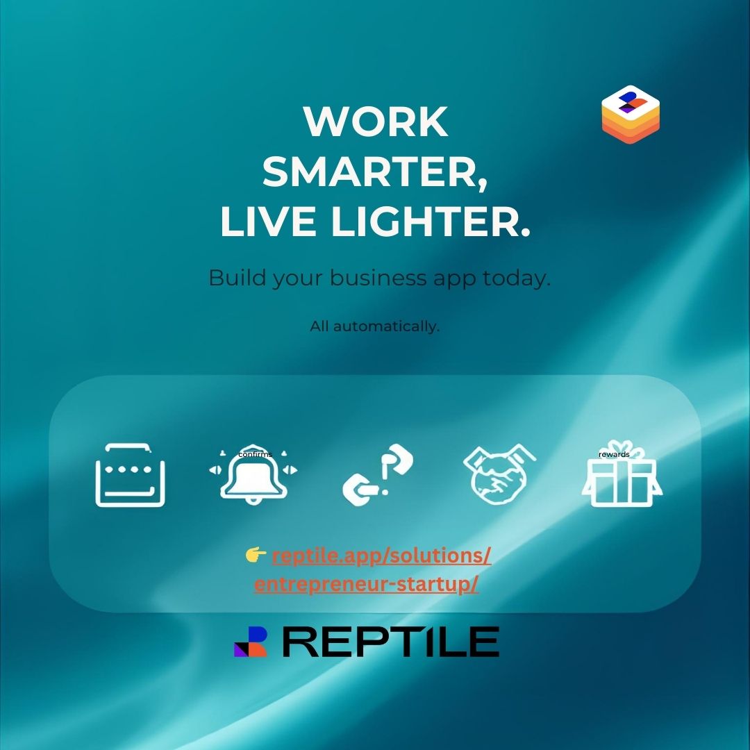 💡 While you rest, your app works. It books, confirms, notifies, and rewards, all automatically.
 ⚡ Smart automation ⚡ Effortless communication
 ⚡ One-tap customer engagement ⚡ Time back for what matters most
📲 Build your business app today:
 👉reptile.app/solutions/entr…