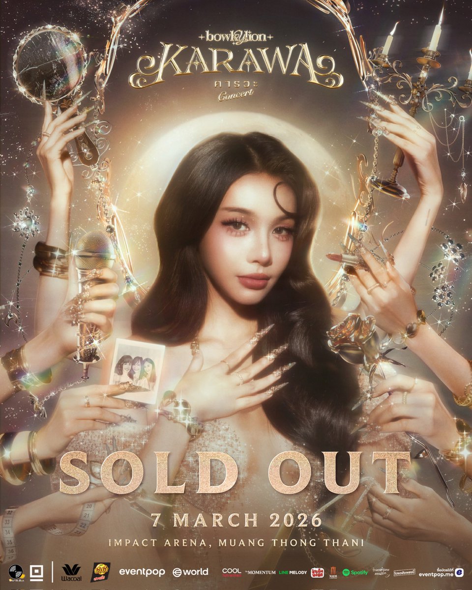 wtdrecordlabel's tweet image. 𝐊𝐀𝐑𝐀𝐖𝐀 𝐂𝐎𝐍𝐂𝐄𝐑𝐓 SOLD OUT ❣️

ขอขอบคุณทุกคนจากหัวใจ  และขอบคุณความรักที่มีให้ BOWKYLION เสมอมา
เตรียมบัตรให้พร้อม แล้วมาเจอกันวันที่ 7 มีนาคม 2569 นะ ✨

จัดแสดงวันที่ 7 มีนาคม 2569
📍สถานที่ : อิมแพ็ค อารีน่า เมืองทองธานี

#KARAWACONCERT
#BOWKYLION
#Whattheduckmusic