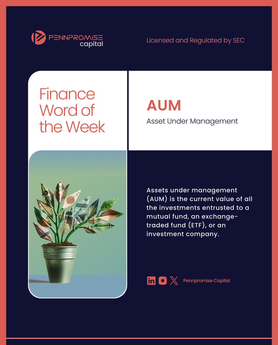 PennPromiseCap's tweet image. Finance Word of the Week: AUM

Most see AUM as just a number. Bigger firm. Bigger figure.

We see trust.
Capital placed in our care with discipline, transparency, and long-term thinking.
At Penn Promise Capital, that trust shapes every decision.