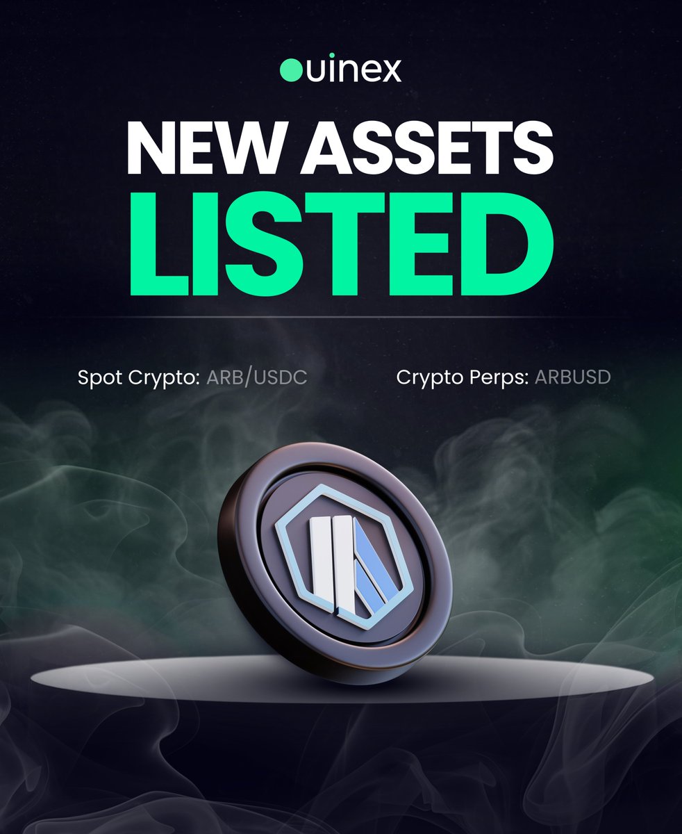 You can now trade the below assets on Ouinex. Just listed. Spot Crypto ARB/USDC  Crypto Perps ARBUSD New assets dropping daily. Sign up or miss out:  https://t.co/OMNQjfDAmc