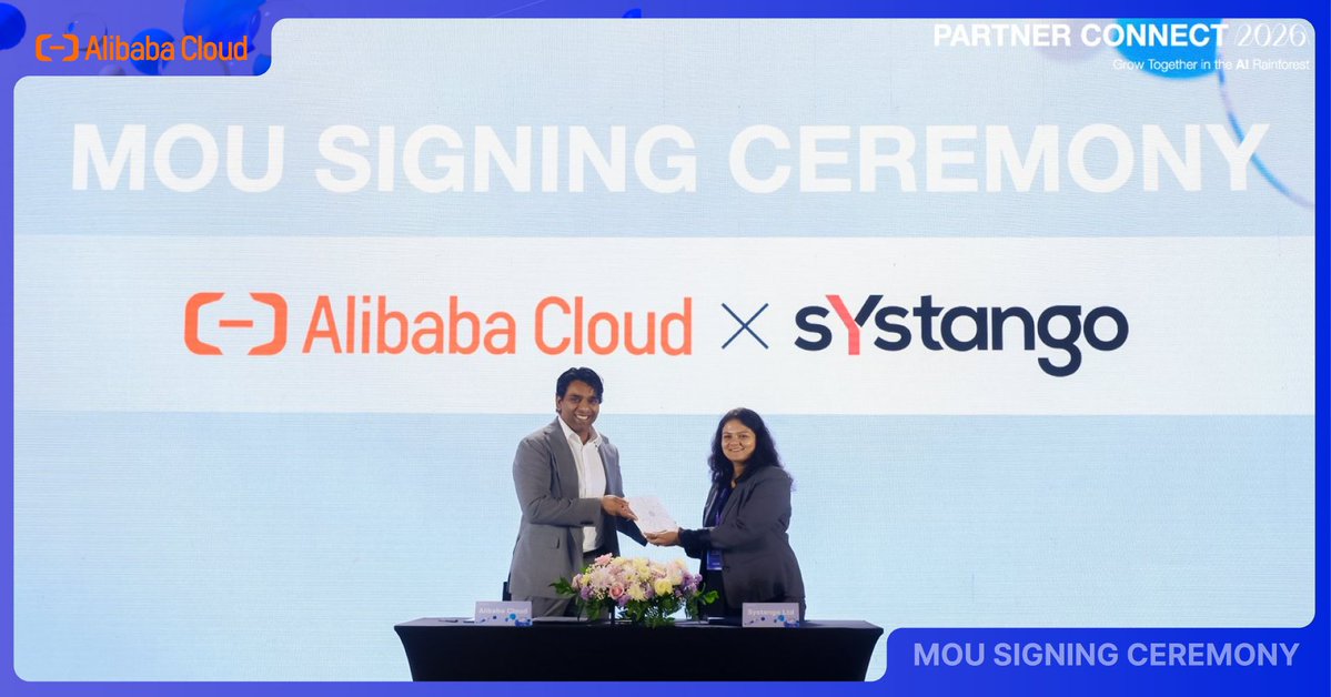 alibaba_cloud's tweet image. Alibaba Cloud × Systango 🤝

New MoU signed to scale AI solutions in the UK market! From Conversational AI to complex cloud migrations, we are co-creating the future.

Let's evolve together. ☁️🚀

#AlibabaCloud #Systango #AI #PartnerConnect #PartnerRelationship #LLM #AInnovation…