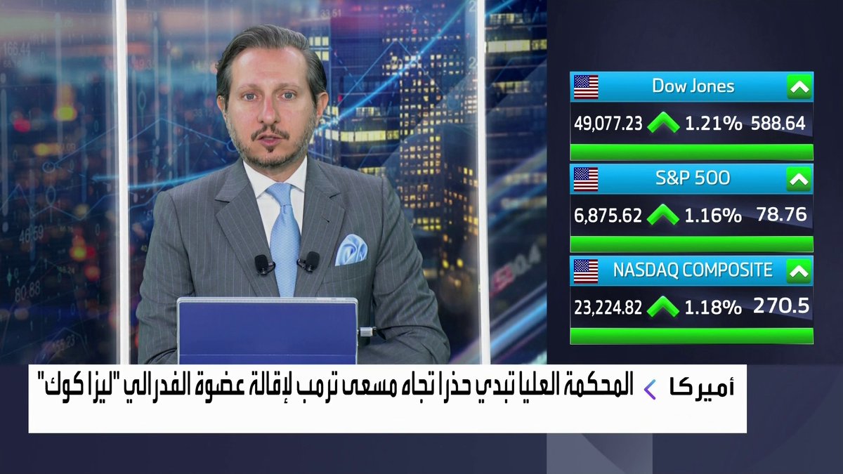 المحكمة العليا الأميركية تبدي حذرا تجاه مسعى ترمب لإقالة عضوة الفدرالي ليزا كوك الأسواق العربية _Business 