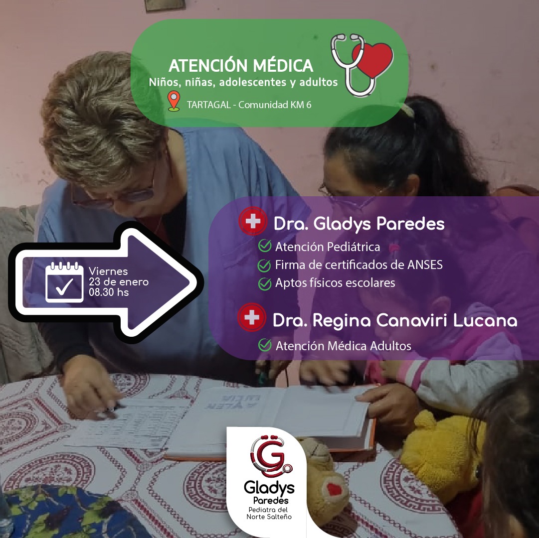 🩺Mañana nos encontramos en 📍la Comunidad KM 6 de #Tartagal donde voy a atender a las infancias junto a la Dra. Regina Canaviri Lucana que brindará atención médica a adultos.
🗣Hasta mañana entonces 👋