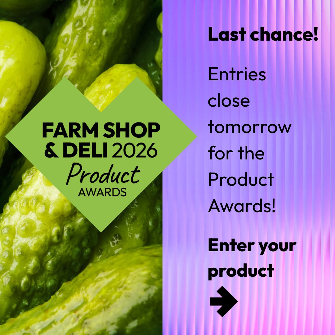 FarmShop_Deli's tweet image. 🚨 Last chance to enter 🚨

Entries close at 23:55 tomorrow (23 January) for the 2026 Farm Shop &amp;amp; Deli Product Awards, celebrating the finest products in the specialist food and drink sector ⭐🏆

🔗 Enter now: bit.ly/3WLXb7m

#FSDAwards #ProductAwards #EnterNow