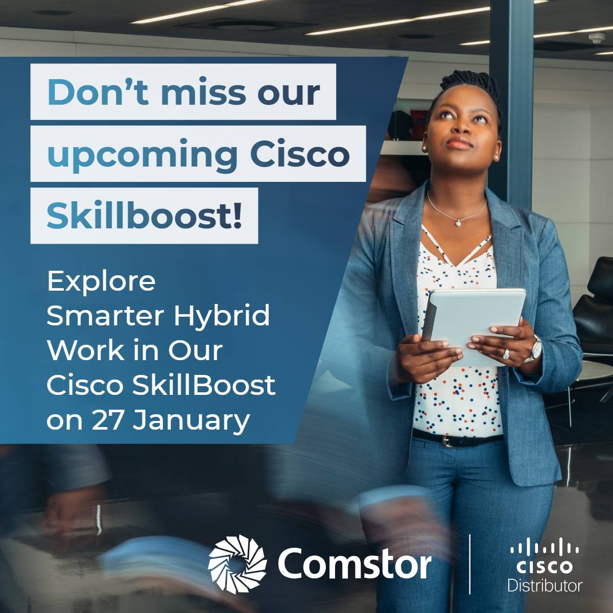 Collaboration just got an upgrade.
On 27 Jan, join our Cisco SkillBoost to explore the latest in Cisco’s hybrid work-ready devices.
👥 Don’t miss out — register now: okt.to/O3UzLG
#Cisco #SkillBoost #HybridWork