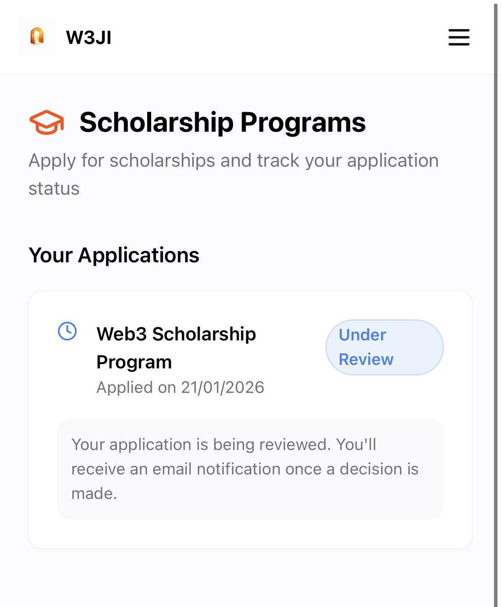 New Milestone 🤝

447 Users have Successfully Secured their Slot for the Program 

Kindly ensure your status is showing under review in your dashboard to confirm your slot 📌

If you are yet to get in
Join now : web3jobsinstitute.careers/dashboard/scho… 

Closing soon 😌