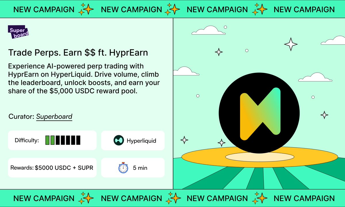 Trade Perps. Earn $$ ft. HyprEarn is Live!✨ @HyprEarn brings AI-powered,  one-click perp trading to HyperLiquid, turning research-heavy decisions  into instant, actionable trades. 💹 Trade perps with HyprEarn. 📊 Climb the  leaderboard.