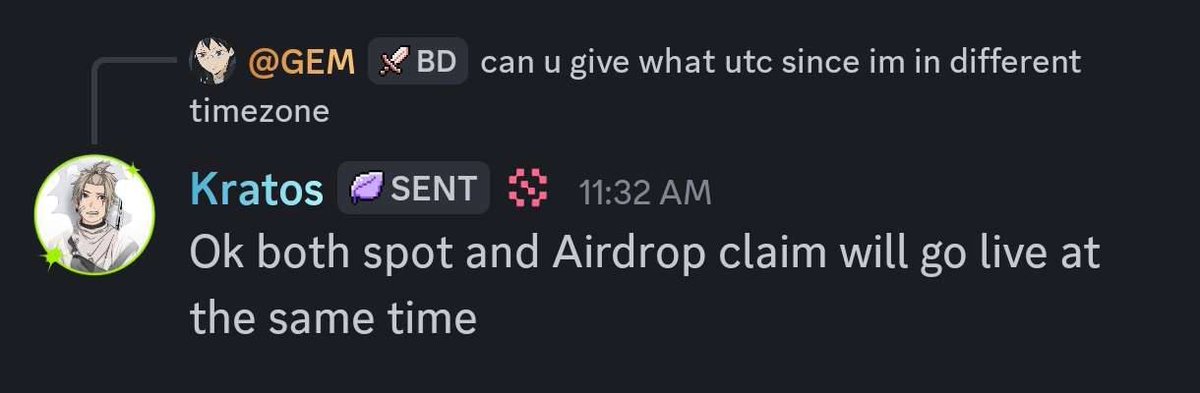 $SENT airdrop claim will go live at the same time as listing
