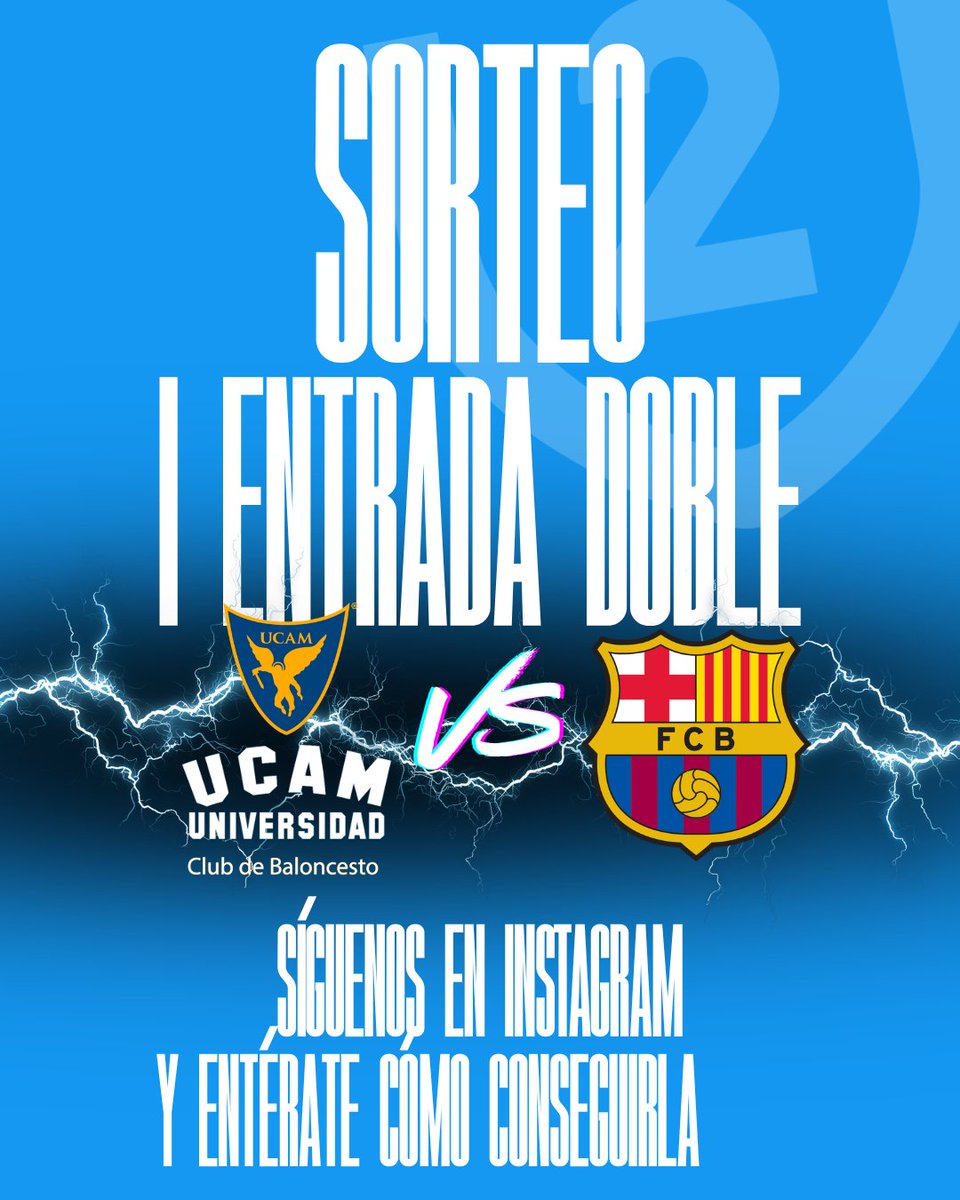 ENTRADAAASS

Menuda primera vuelta de nuestro <a href="/UCAMMurcia/">UCAM Murcia</a> ha sido una pasada🤯

ahora no hay mejor comienzo de segunda vuelta que ¡con este partidazo!
CONSIGUE UNA ENTRADA DOBLE 
¿QUÉ TIENES QUE HACER? Muy sencillo

SÍGUENOS EN INSTAGRAM y te enterarás!

NOS VEMOS ALLÍ!