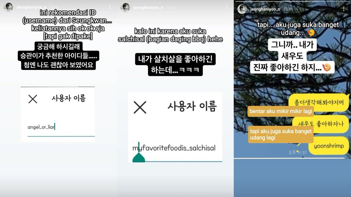 caratstalk's tweet image. [17s] Drama penentuan username ig Jeonghan 😭😭😭