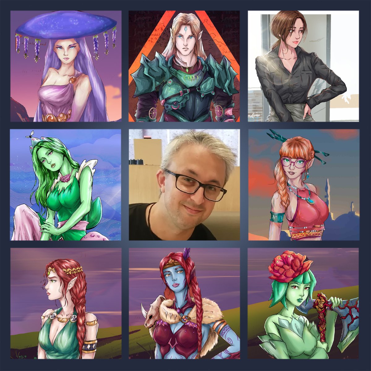A little late to the party, but here's some of my art from 2025! Most of it is from my TTRPG, Dawnward, which launched last year!

#artvsartist #artvsartist2025 #originalcharacters #ocs #ocart
