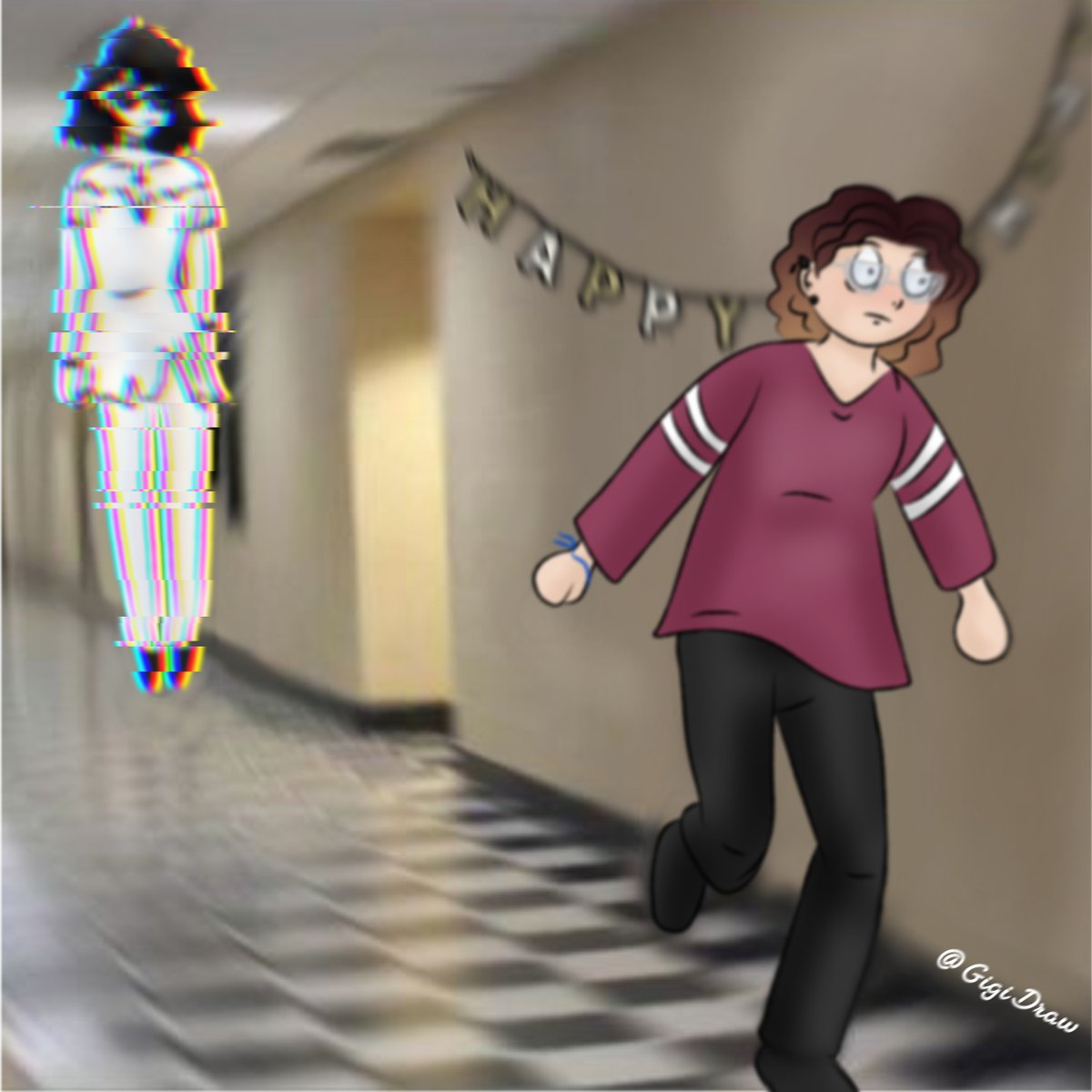 GigiDraw's tweet photo. Señores, es mi cumpleaños y Lucius quiere felicitarme, pero mejor escapar jajajaja https://t.co/dQ2IKpI0Fv