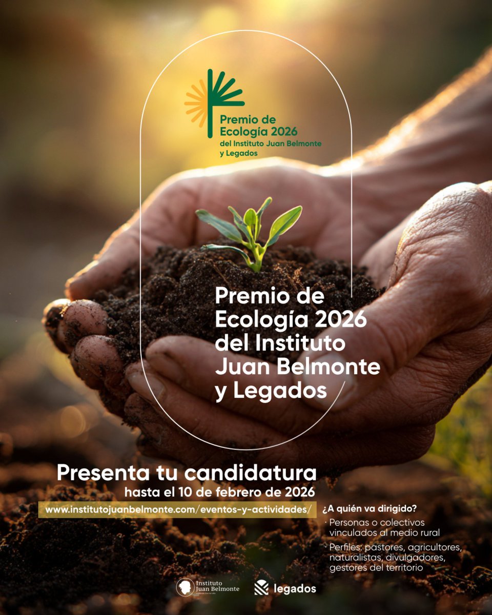 Nace el Premio de Ecología 2026 del Instituto Juan Belmonte y Legados para dignificar el cuidado de la tierra y su conservación.

➡ institutojuanbelmonte.com/wp-content/upl…

#MontañasDelTeleno #MujerRural #Teleno #DesarrolloRural #Cultura #Formación