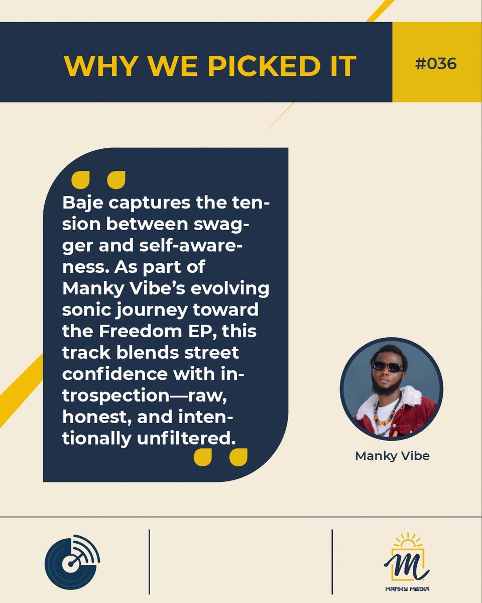 manky_media's tweet photo. Baje isn’t just a flex—it’s perspective.
cc @mankyvibe
#JamDetector #MankyMedia https://t.co/1QeuAX5XX4