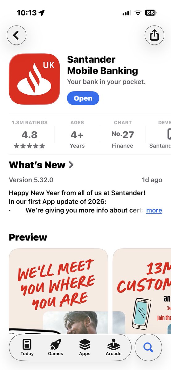 Lancs's tweet photo. @santanderuk All up to date.   Tried on 5G - still getting a blank screen. 

Will try from website later.  

Speak to someone on a phone?  Are you some crazy stone-age Luddite? 🫣🤭😂🤣😉 https://t.co/bfUpwZ185o