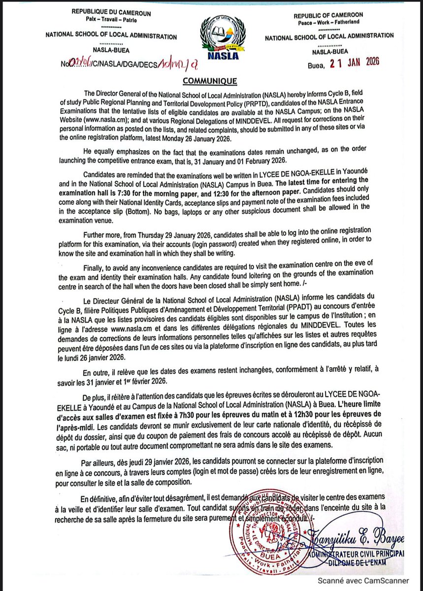 NASLA Cameroon tweet media