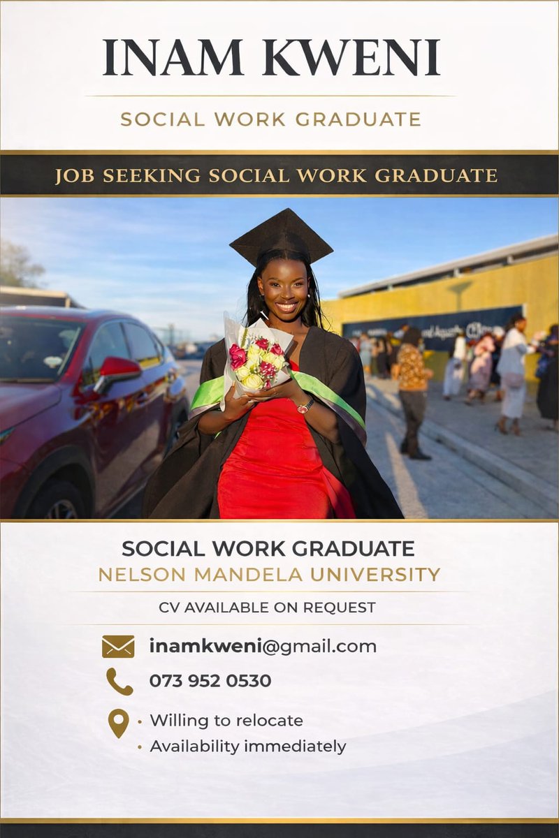 LMkonqo's tweet image. If you know someone who knows someone that wants to hire a Social Worker, please plug my niece. RT tog, her employer might be on your timeline.