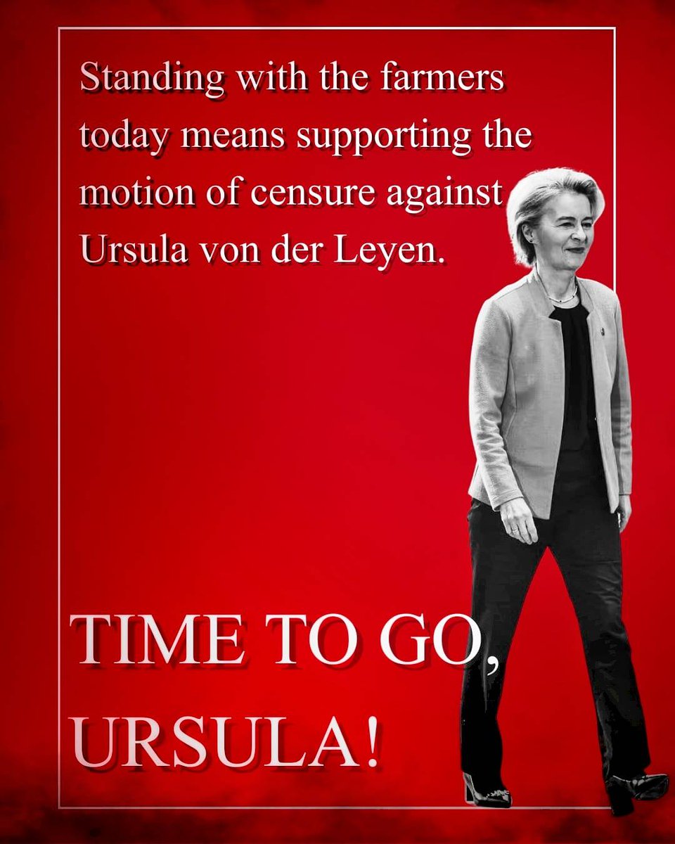 ‼️The President of the European Commission has betrayed 🇪🇺 Europe and the farmers by pushing the #Mercosur deal, prompting the <a href="/PatriotsEP/">Patriots for Europe</a> to submit a motion of no confidence. 👉 On war, migration and competitiveness, she has drifted far from voters’ expectations—now facing her