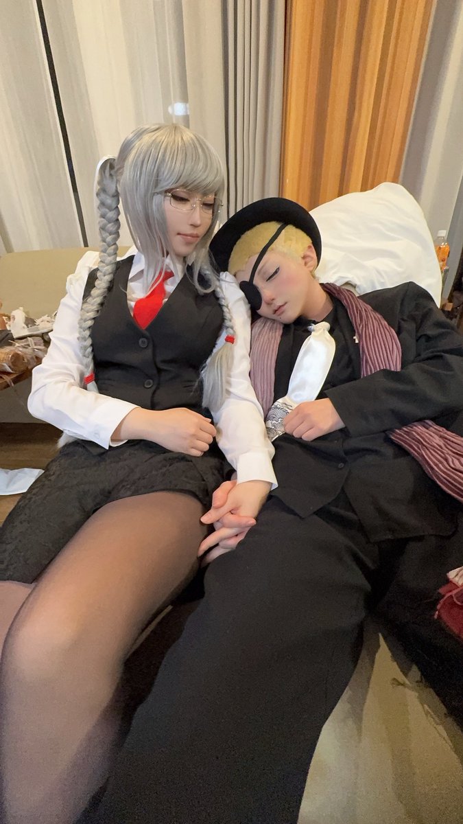dogdog_jr's tweet image. ⚠︎Cosplay

こちら証拠写真です（マジのマジでガチ寝）