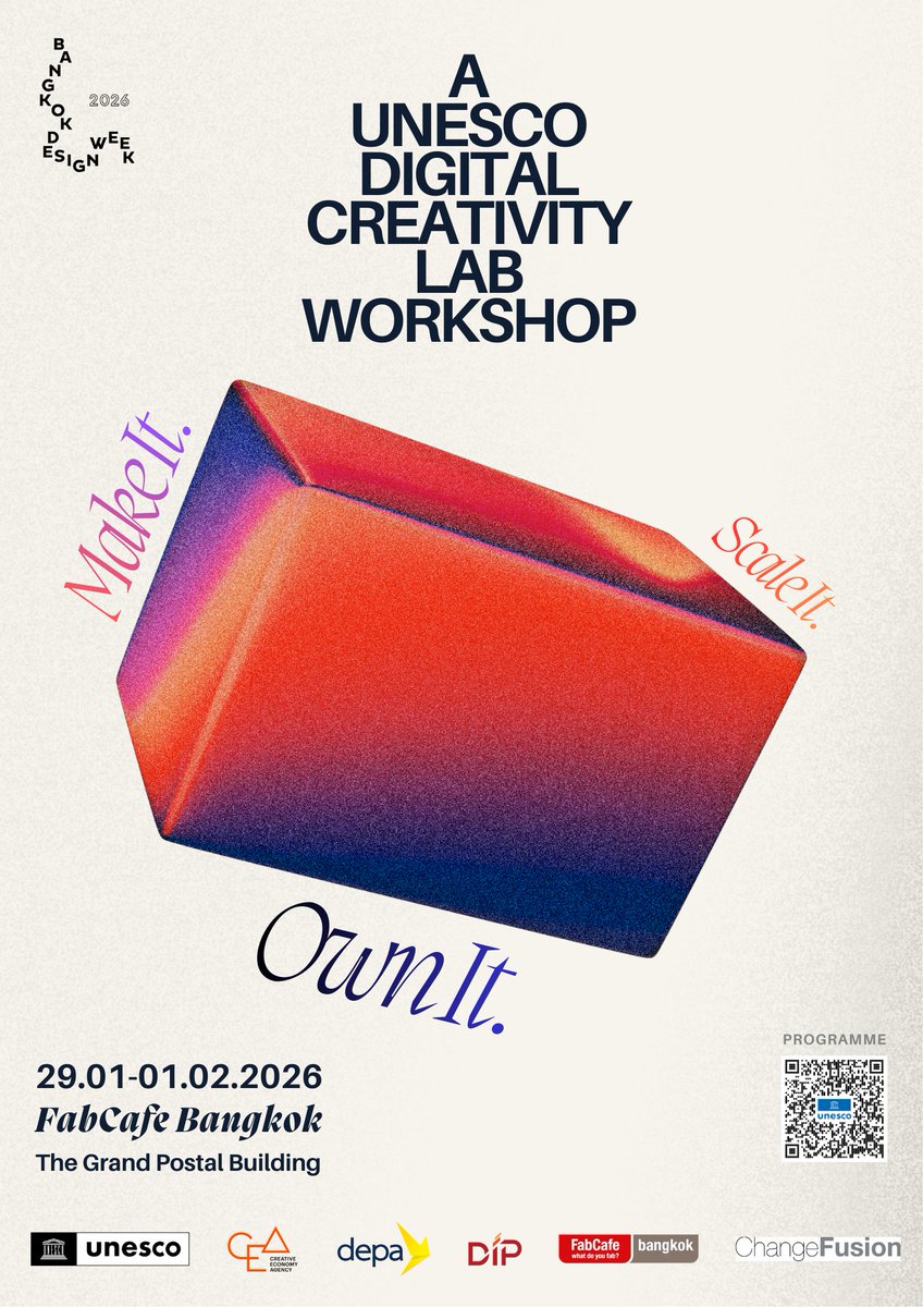 unescobangkok's tweet photo. 💻Extended Reality (XR) is opening new ways to create, monetize &amp; scale.

Creators, &amp; entrepreneurs, join our workshop at @BKKDesignWeek, 29 JAN–1 FEB

Learn how to:
-Build with XR
-Protect intellectual property 
-Grow your creative business
 
To register: https://t.co/0Lw8l02esV https://t.co/v0pCcWyQYh