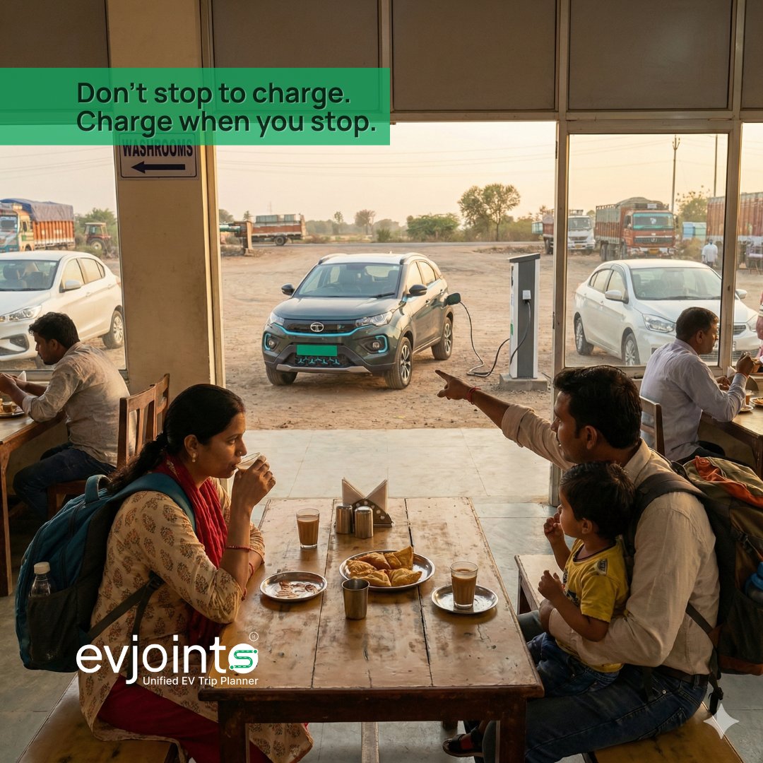 EVJoints's tweet image. Plan your trip in advance. Charging quietly fits in.

#EVJoints #EVPlanning #EVTravel #DriveElectric #ElectricVehicles