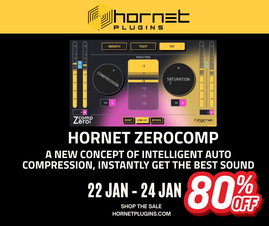 Hornetplugins's tweet image. HoRNet ZeroComp 80% off

Just use the code ZC8026 to get our automatic compressor for your mixes

hornetplugins.com/plugins/hornet…
