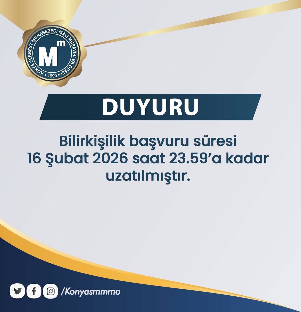 Bilirkişilik başvuru süresi 16 Şubat 2026 saat 23.59’a kadar uzatılmıştır.

Detaylı bilgi için: bit.ly/4r1nbd5