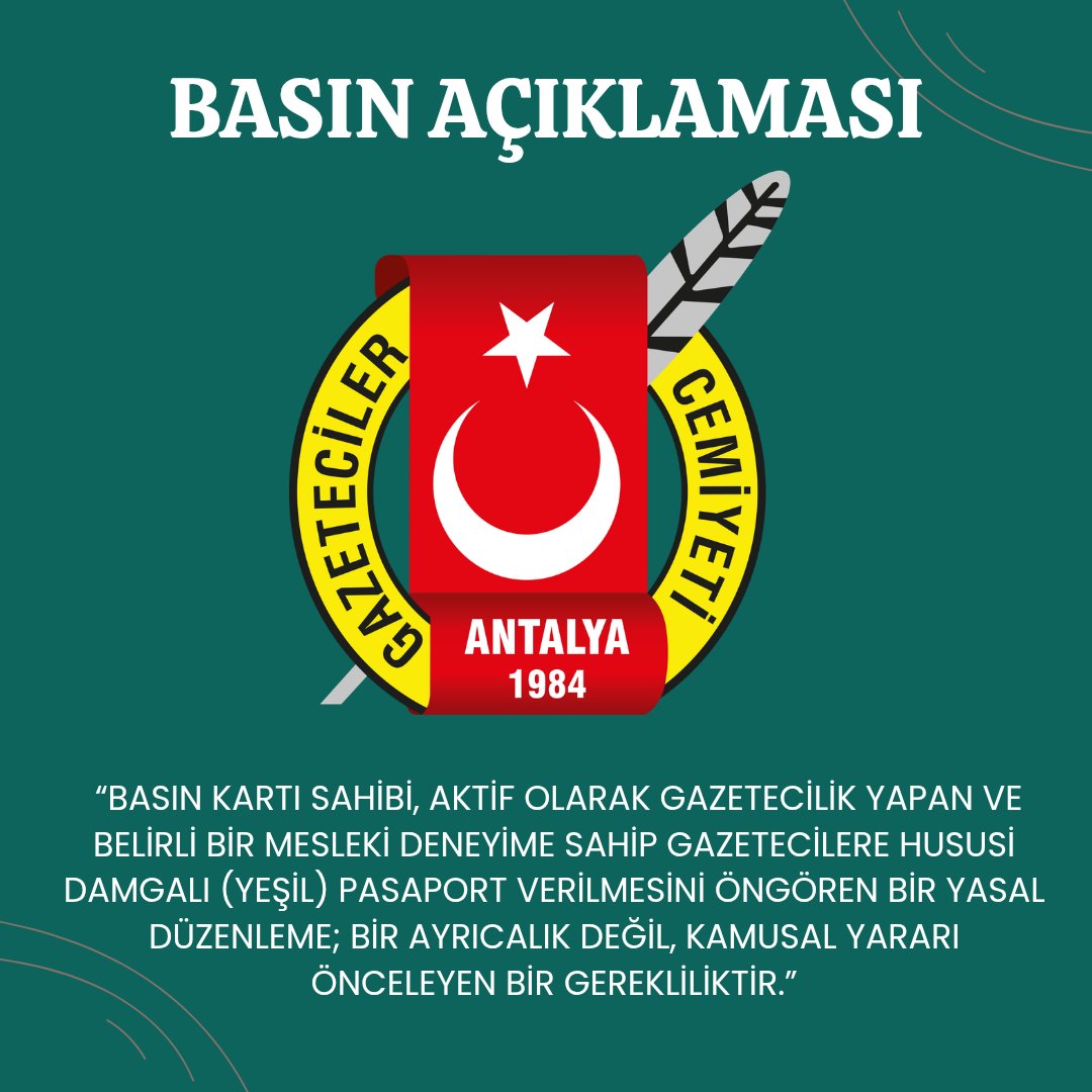 Basın kartı sahibi, aktif olarak gazetecilik yapan ve belirli bir mesleki deneyime sahip gazetecilere hususi damgalı (yeşil) pasaport verilmesini öngören bir yasal düzenleme; ayrıcalık değil, kamusal yararı önceleyen bir gerekliliktir.⤵️
facebook.com/share/p/14aK8m…