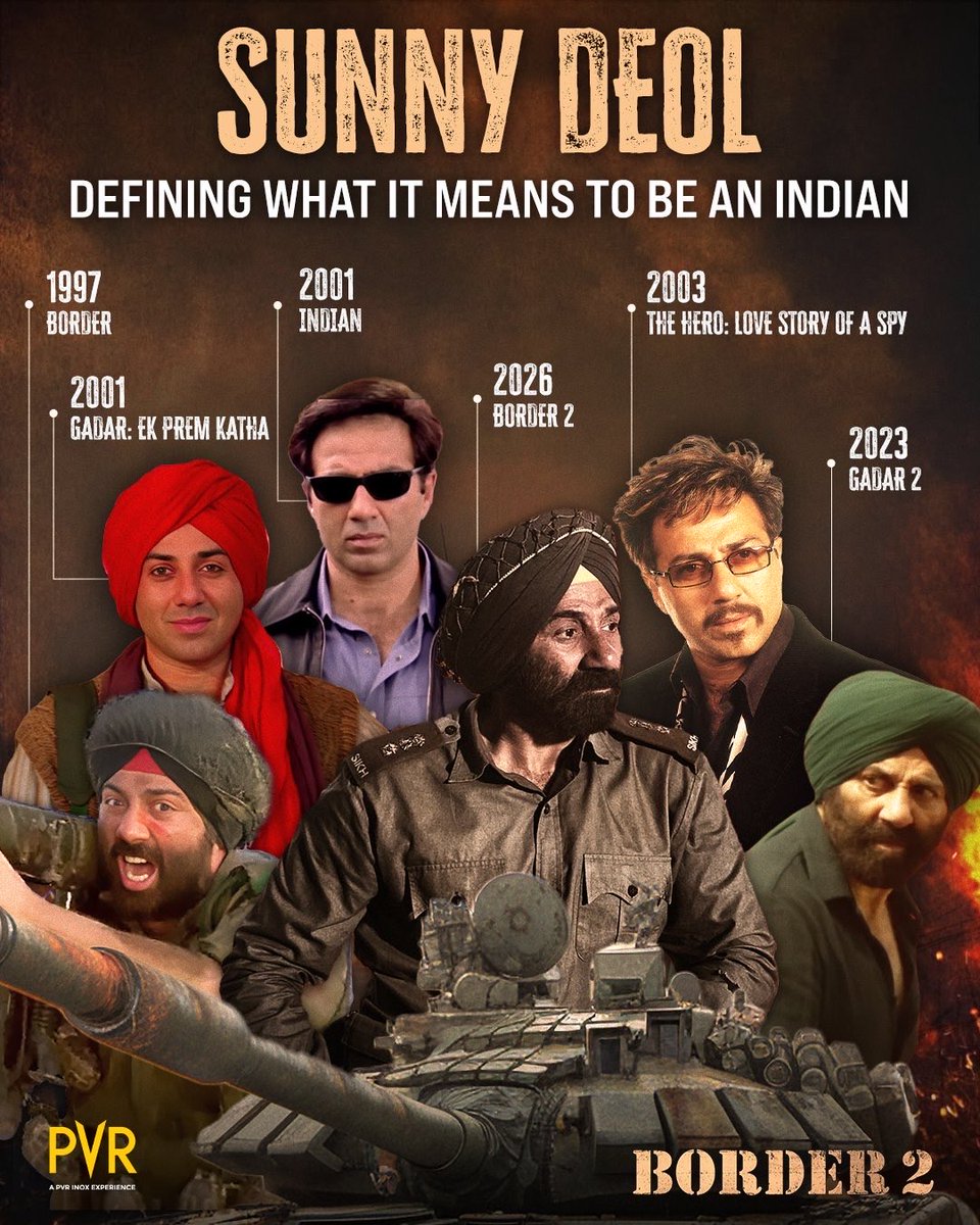 Biggest Patriotic Hero Sunny Deol. 
From Border to #Border2
