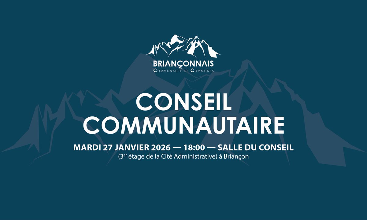 CONSEIL COMMUNAUTAIRE DU MARDI 27 JANVIER 

Découvrez l’ordre du jour : ccbrianconnais.fr/fileadmin/user…