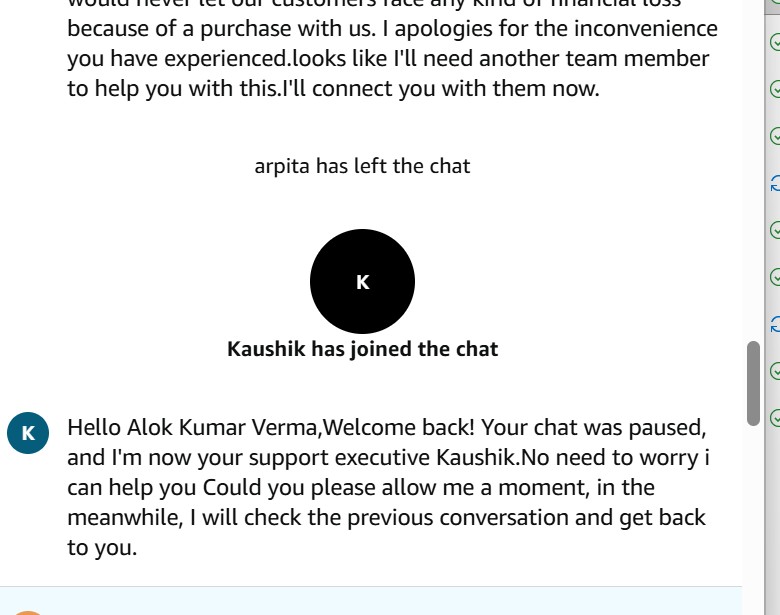 Alok98250044's tweet photo. @AmazonHelp @amazonIN @JeffBezos #AmazonIndia @consumers_forum
@jagograhakjago
@NCSCgoi This is how customer care dealing the case. Nobody is able to understand and in an hour chat more than 6 ppls left the chat. Your DM and get issue solved tech is not working. Help rightly please. https://t.co/O4ULxFYmgi