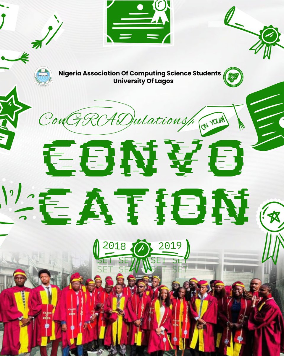 NACOS_UNILAG's tweet image. A massive congratulations to UNILAG's 2018/2019 Computer Science set graduates. Today, we celebrate your resilience, your all nighters and your brilliant minds. Wishing you groundbreaking success ahead.The future is yours to code.
#UNILAG2025Convocation #ClassOf2019 #TechGraduats
