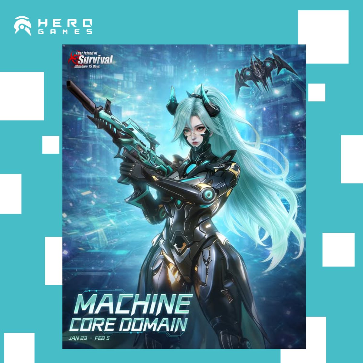 realherogames's tweet photo. The Machine Core Domain Wheel is about to live! 
Event Period: Jan 23 – Feb 5 
🌀Try your luck! 
#HEROGAMES #LIOS #NewWheel #Update https://t.co/tr44vMfGh1