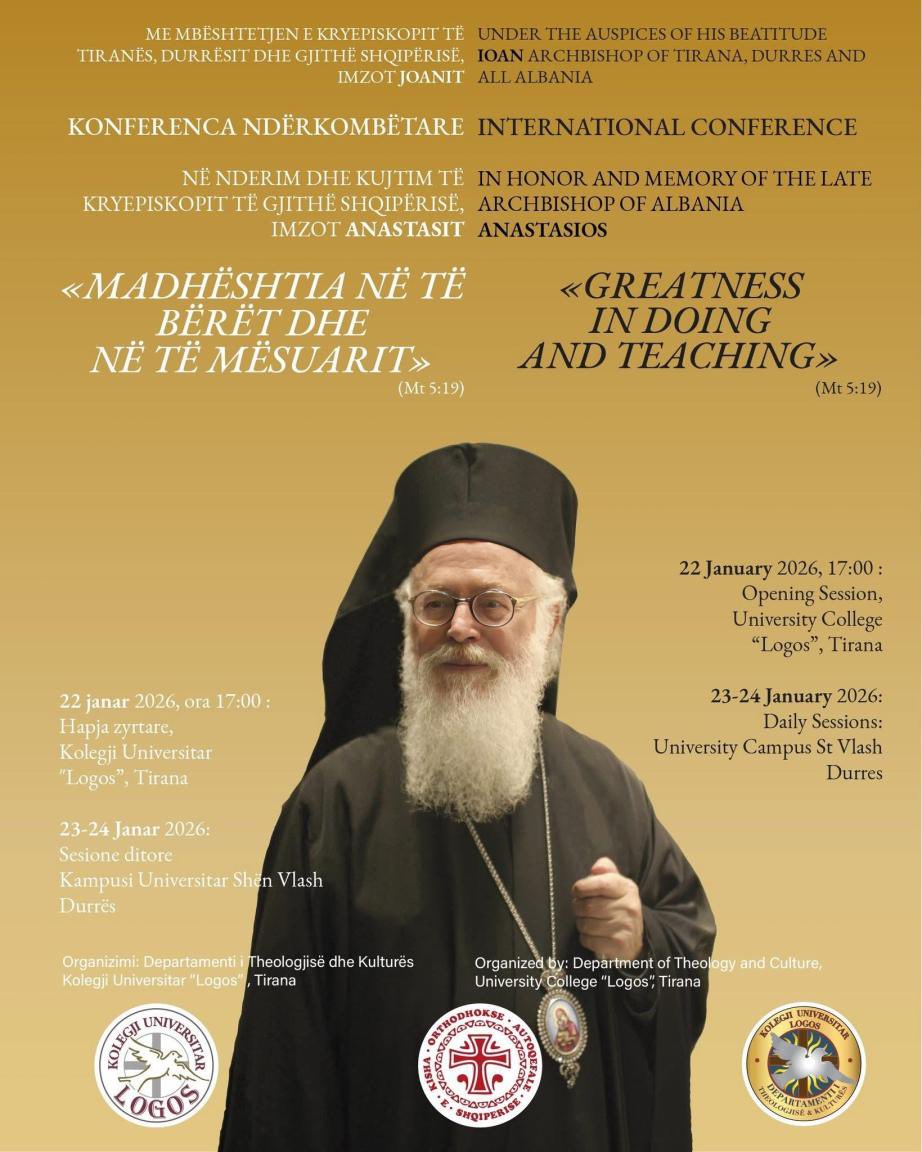Oikoumene's tweet image. ⚜️ The Memorial International Conference in honor of Archbishop Anastasios of Albania is being held in Tirana  🗓️ 22–26 January, marking one year since his passing

🔴 Watch Live the opening today at 5 pm (local time) and all conference sessions 

🔗 oikoumene.org/news/memorial-…