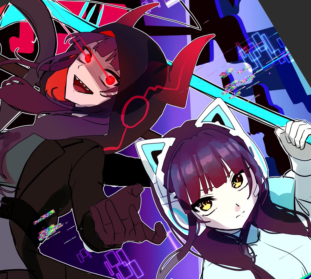 趣味絵とかFAは同時にたくさん描きまくるから、一切絵が完成しない期間と大量に絵が完成する期間がある😕
途中の子達です↓