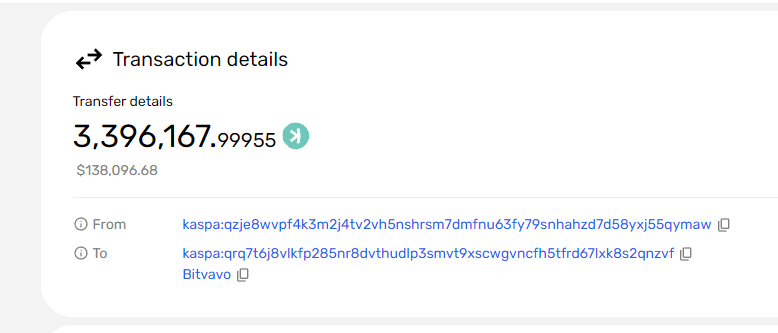 Entity X humbly parted with 3.4mils of $KAS to Bitbavo, MM acc? 🤔