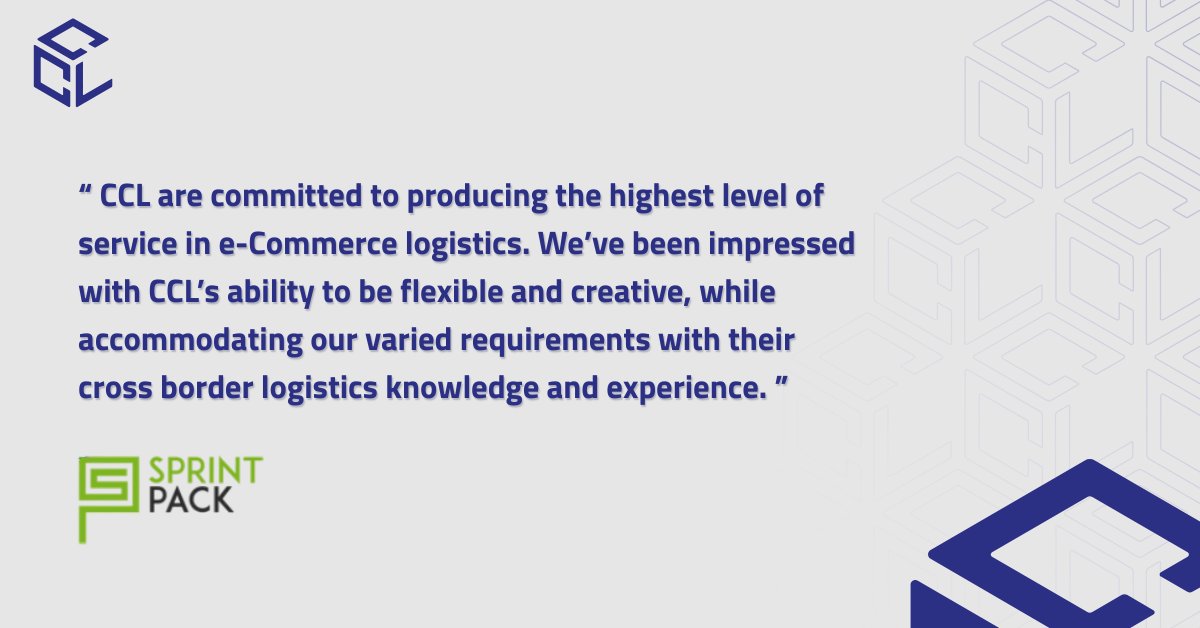 Don’t just take our word for it – see what our clients have to say about CCL ⭐

e-Commerce fulfilment provider, SprintPack, praised our expertise as we helped them find a flexible and creative logistics solution tailored to their needs.