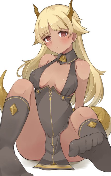 褐色ドラゴン娘ちゃん(再掲) けっこうお気に入りの子 #OC #オリジナル