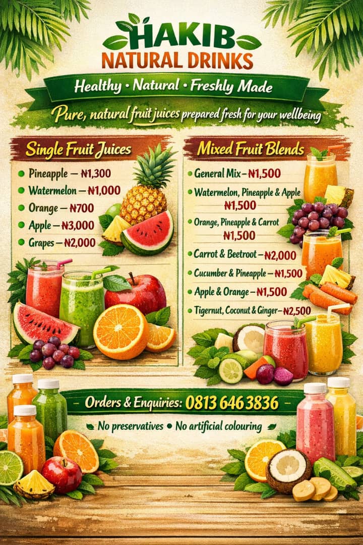 Natural from the farm... Your patronage is going to have a great change in our life...