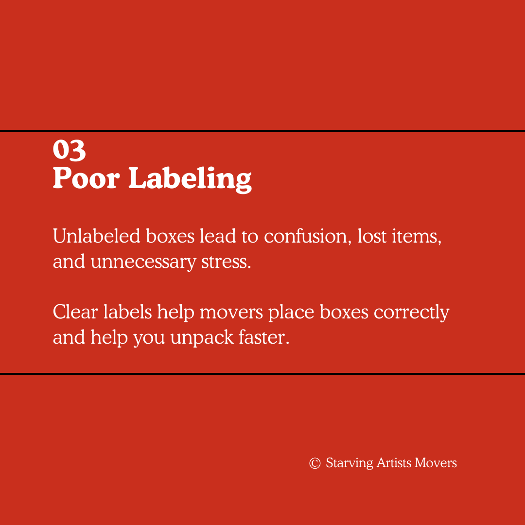 SAMoversNH's tweet image. Moving soon? Avoid these 4 common mistakes 🚫

Knowing what to avoid helps you move smarter and with confidence. A little planning goes a long way.
#MovingTips #MovingMistakes #StarvingArtistsMovers