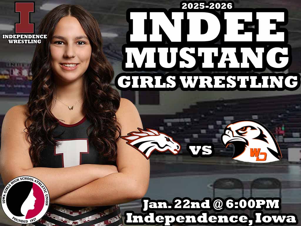 IndeeWrestling's tweet image. Tonight, the Independence Girls will wrestle West Delaware starting at 6:00PM!  Let's Pack the Gym! #iahswr

Watch on KCRG 9.2! - kcrg.com/9point2liveeve…

Follow Along: trackwrestling.com/tw/seasons/Loa…