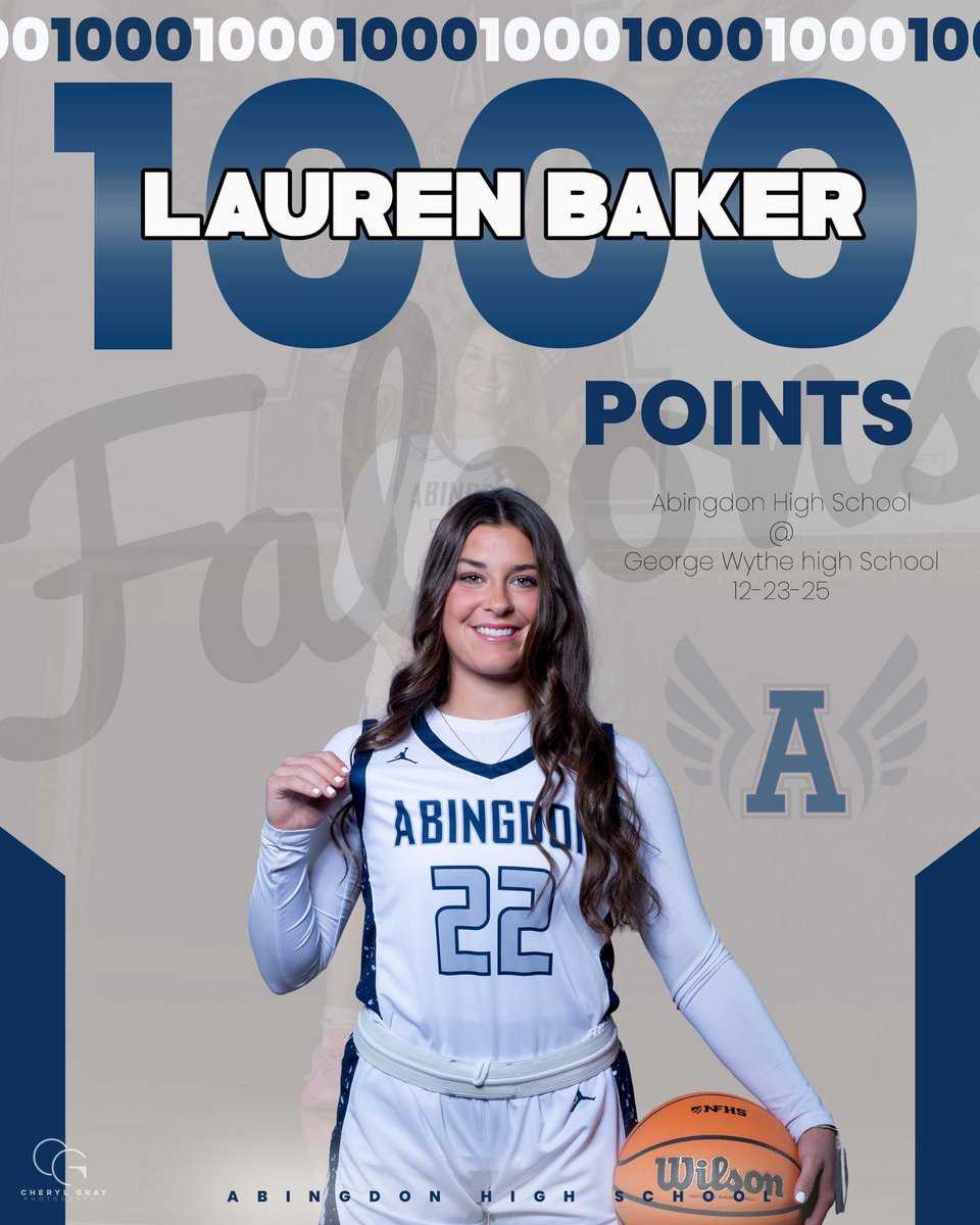 B_C_A_V's tweet photo. 🚨 BCAV NEWSWORTHY EVENT 🚨

Congratulations to Lauren Baker of Abingdon HS on scoring 1000 career points earlier this season! https://t.co/3QxX8Bn9m5