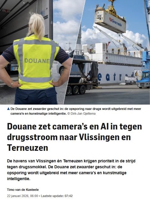 hugodejonge's tweet image. Goed nieuws: douane intensiveert en innoveert in Zeeuwse havens. Het Mainportprogramma laat zien dat samenwerking tussen marechaussee, douane, politie, OM, havens en bedrijven loont in de strijd tegen drugscriminaliteit.

🔗 pzc.nl/vlissingen/dou…