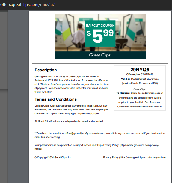 Great Clips Coupon May 2026 ( 9.99 & 8.99 Haircut) tweet media