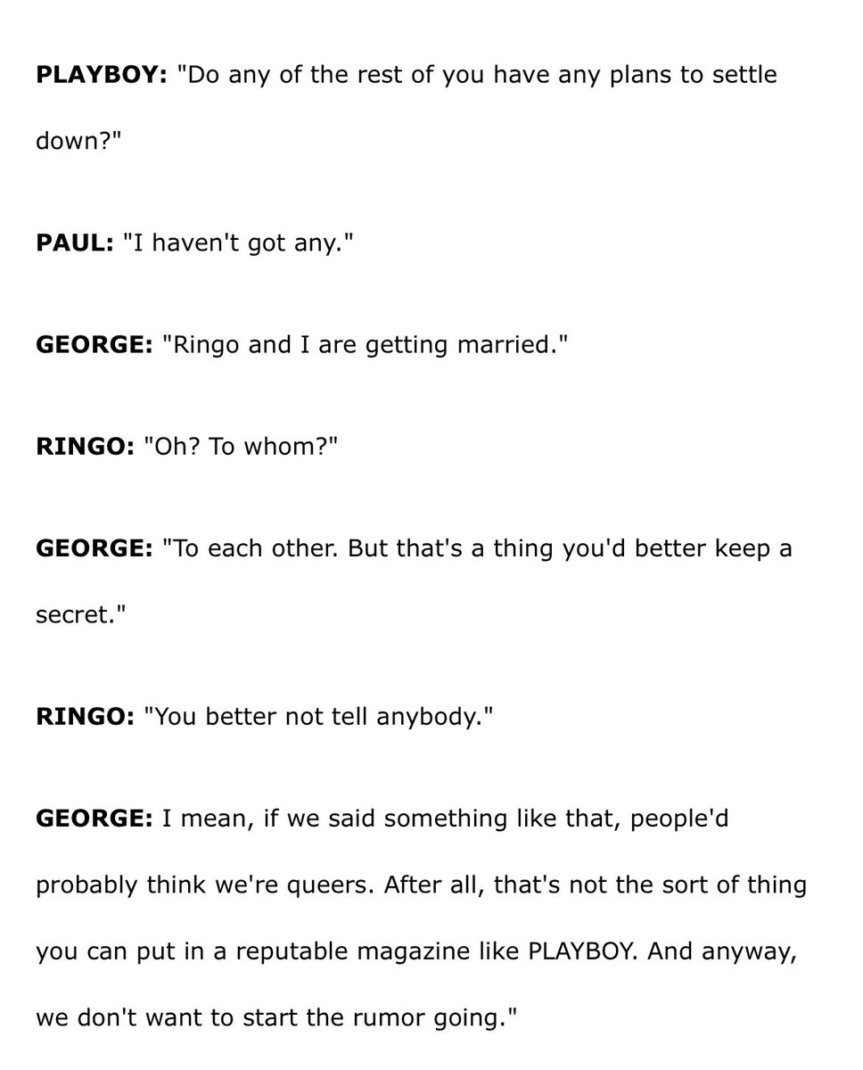 This 1965 playboy interview oh my Starrison days 🥺🥺🥺
RINGO AND GEORGE ARE GETTING MARRIED
