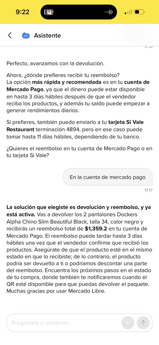 diegooourb's tweet photo. @mercadolibremx @Profeco @AtencionProfeco @Profeco @ML_Mexico Esta captura es del lunes 12. La devolución les llegó el día 14 y ya se excedió el plazo que me confirmaron. Ya levanté mi queja con @Profeco y, peor aún, aún no he sido contactado por ConciliaExpress. https://t.co/CWEW1bln0n