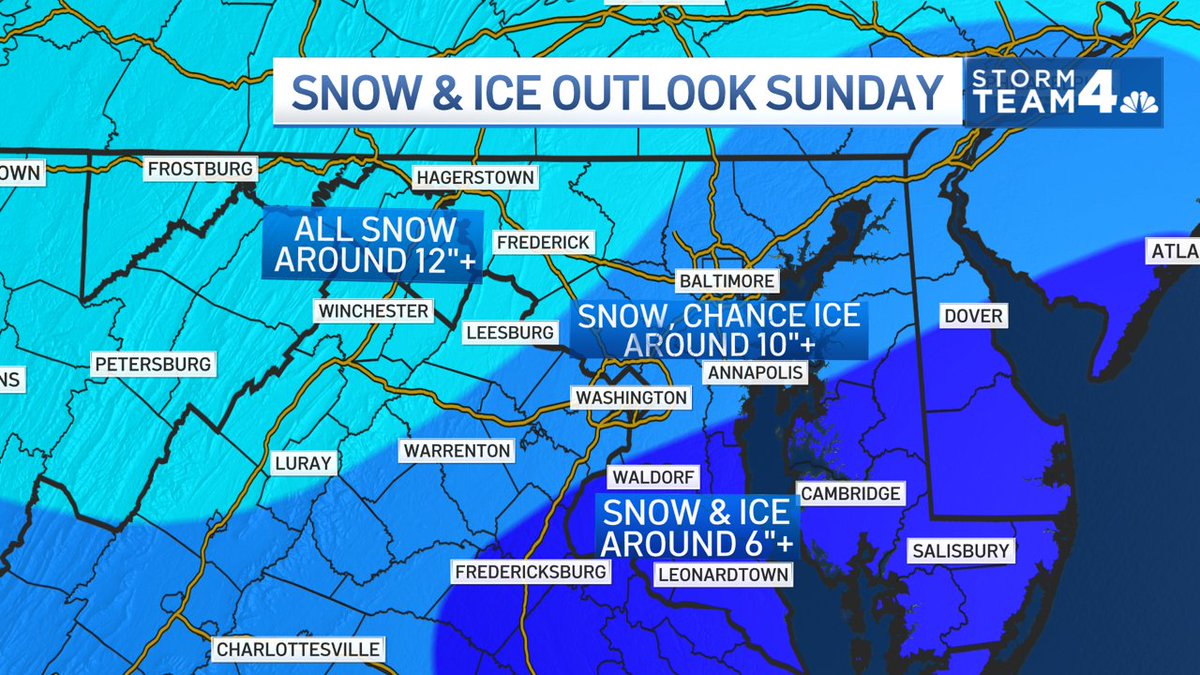 nbcwashington's tweet image. ❄️ D.C. could see up to 8 to 10 inches of snow starting Saturday night. nbc4dc.com/ATH41cy