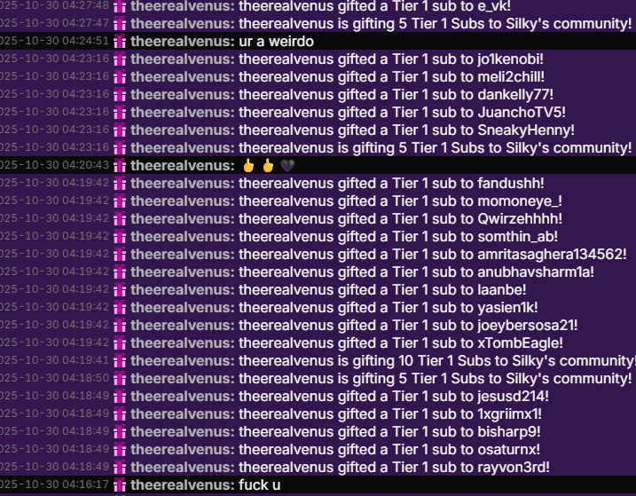 InstagramH21089's tweet photo. @kingzass_ @ryaahstatum She's a girl that Silky used to Fw, at the end of October she was gifting Silky subs during the subathon saying weird shit almost dissing Ryaah like saying she's been had Silky Because Ryaah was sleeping in his bed. Then Silky unfollowed her n said she weird, fast forward now 1/2 https://t.co/30RgtkcXSe