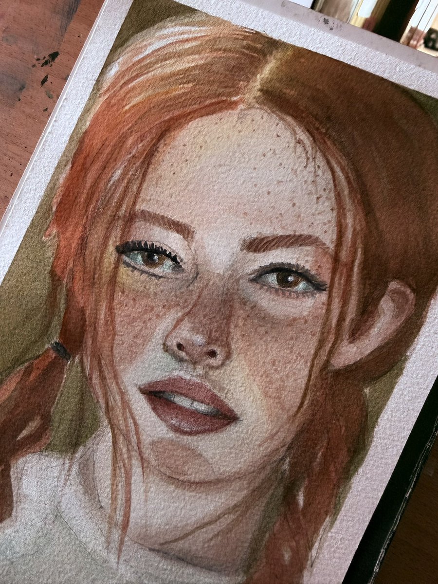 mistygirlph's tweet image. Finished this watercolor portrait exercise. Getting used to painting using minimal palette. But loving the challenge. Today has been cold and cloudy so the colors on this painting made it cheerful. 😀 

#traditionalartist #watercolor

instagram.com/p/DT0X03Njar4/…