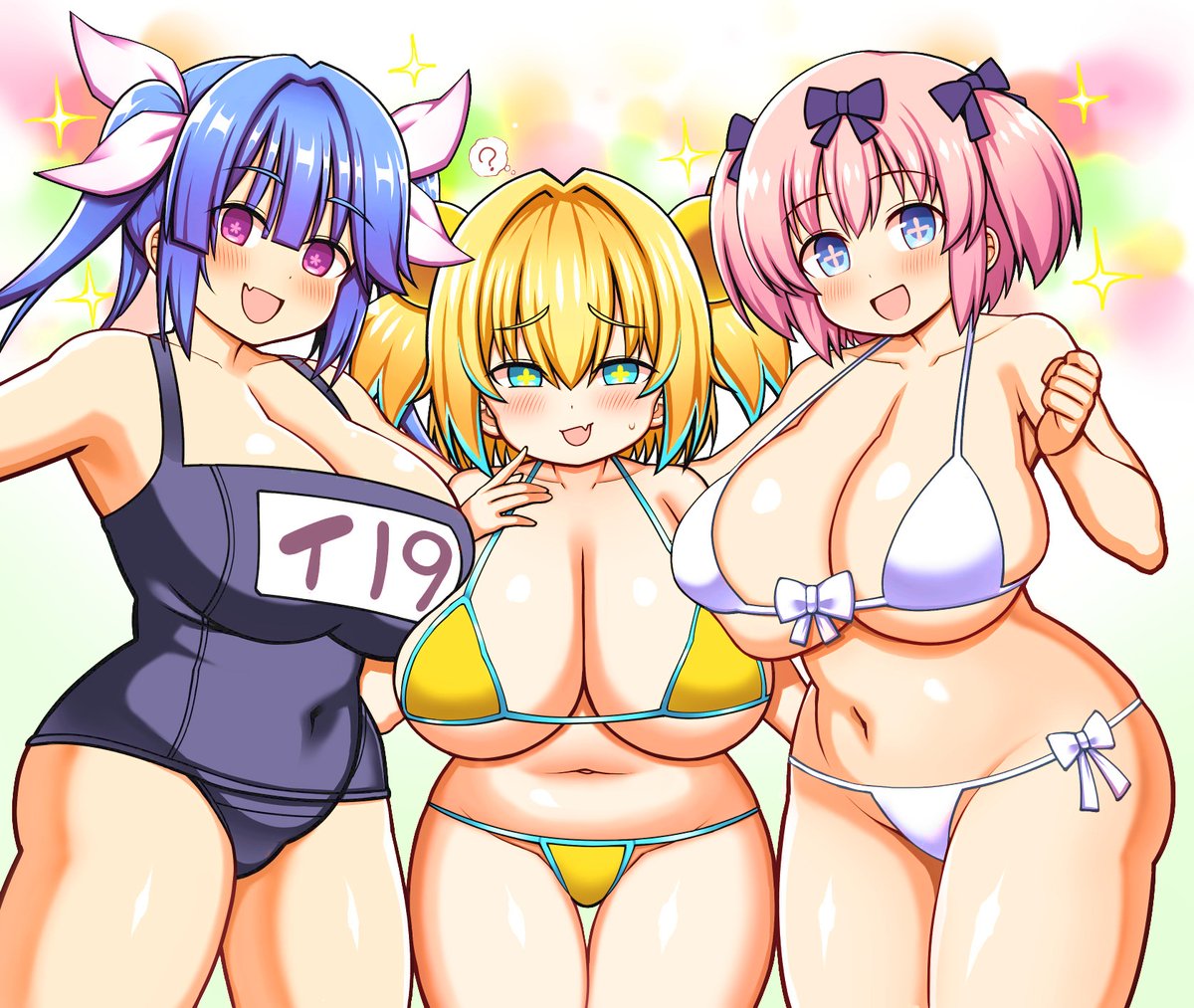 #くそ寒いので水着を貼る
瞳に模様ガールズ 